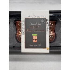 Highball Shot Glasses Set Of 4 Hammered Finish Stainless Steel Moscow Mule Shot